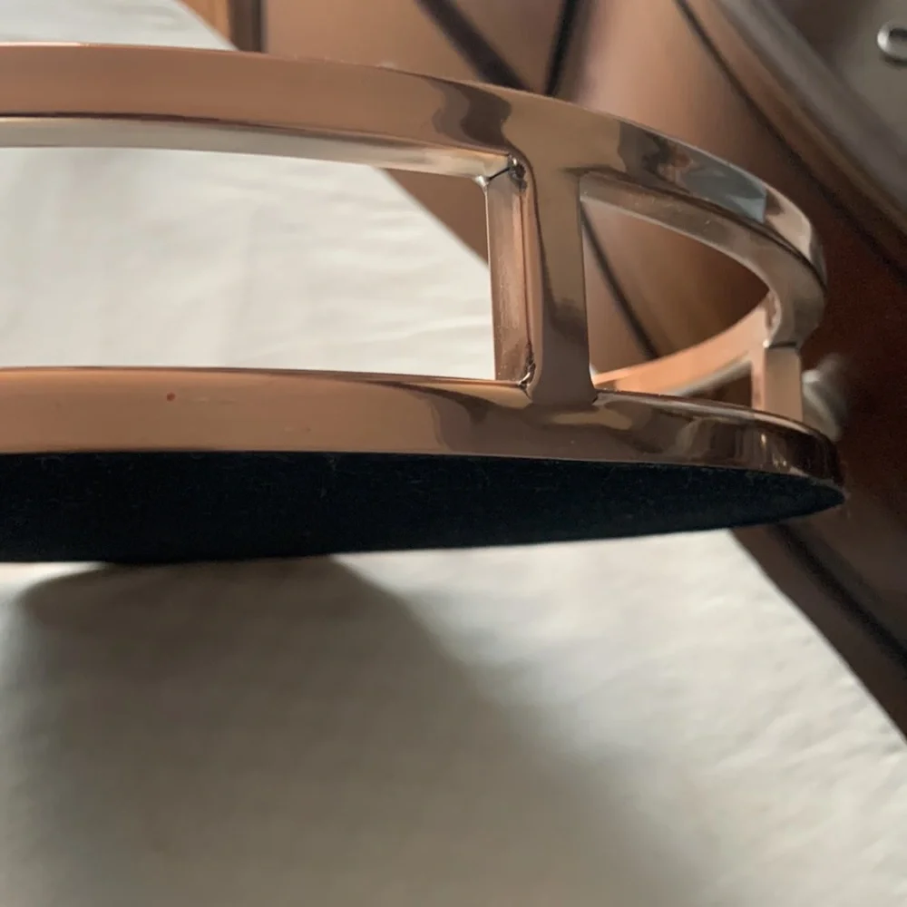 NWOT LEEBER | Rose Gold Elegance Round Tray with Mirror - Picture 4 of 4